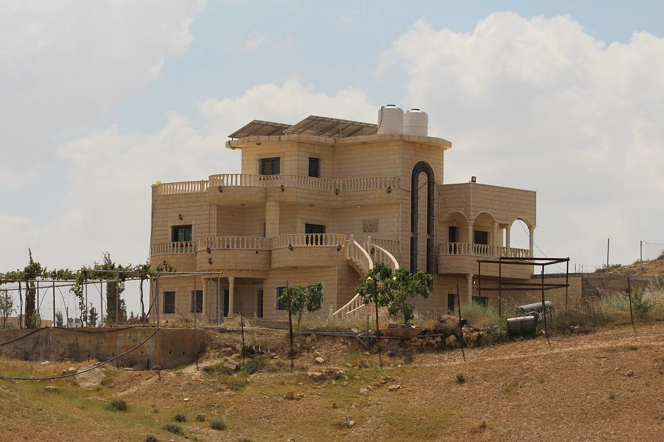 Some of the illegal building in the Negev Desert. Credit: Regavim.