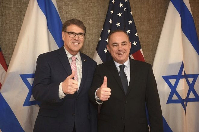U.S. Secretary of Energy Rick Perry and Israeli Energy Minister Yuval Steinitz at the 2019 CERAWeek in Houston on March 11, 2019. Credit: Rick Perry/Twitter.
