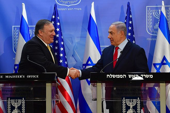 U.S. Secretary of State Mike Pompeo meets with Israeli Prime Minister Benjamin Netanyahu in Jerusalem on March 20, 2019. Credit: Kobi Gideon/GPO.