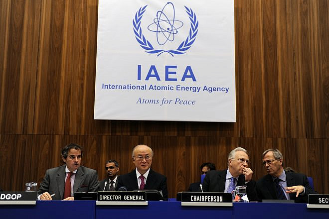 IAEA Director General Rafael Grossi (left) at a meeting of the International Atomic Energy Agency Board of Governors in Vienna on Nov. 17, 2011. Photo by Dean Calma/IAEA.