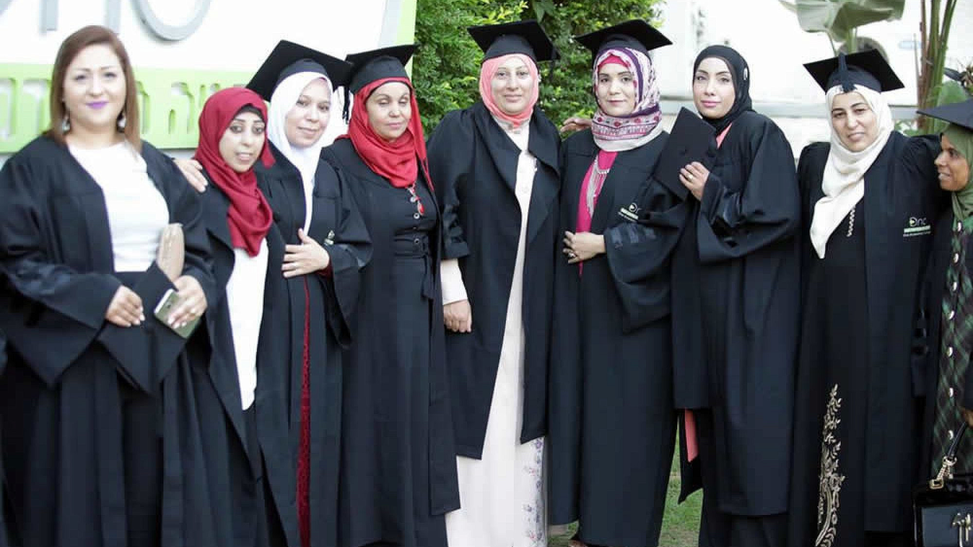 Druze students from the Beyahad program at Ono Academic College in Kiryat Ono, Israel, pose at their graduation ceremony in January 2018. Credit: Courtesy.