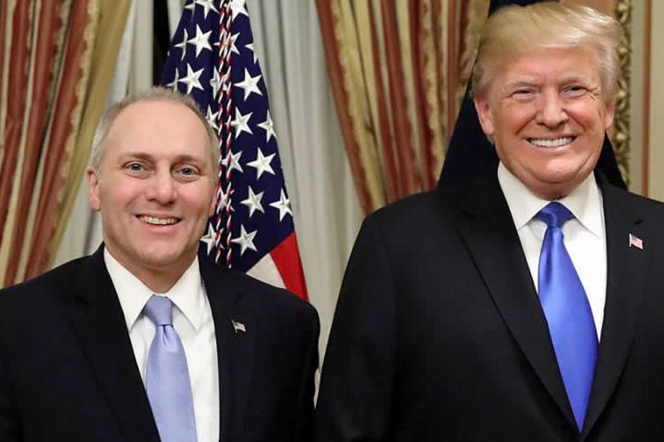 U.S. President Donald Trump with Congressman and House Majority Whip Steve Scalise, Jan. 30, 2018. Office of Congressman Steve Scalise.