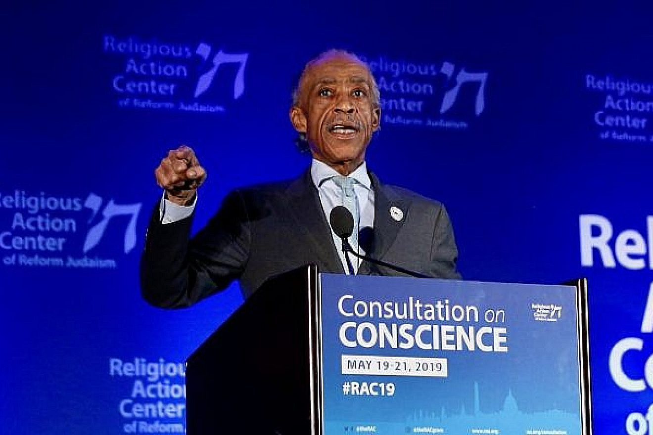 Rev. Al Sharpton speaking at the Reform movement’s Religious Action Center conference in Washington, D.C. on May 20, 2019. Credit: RAC.