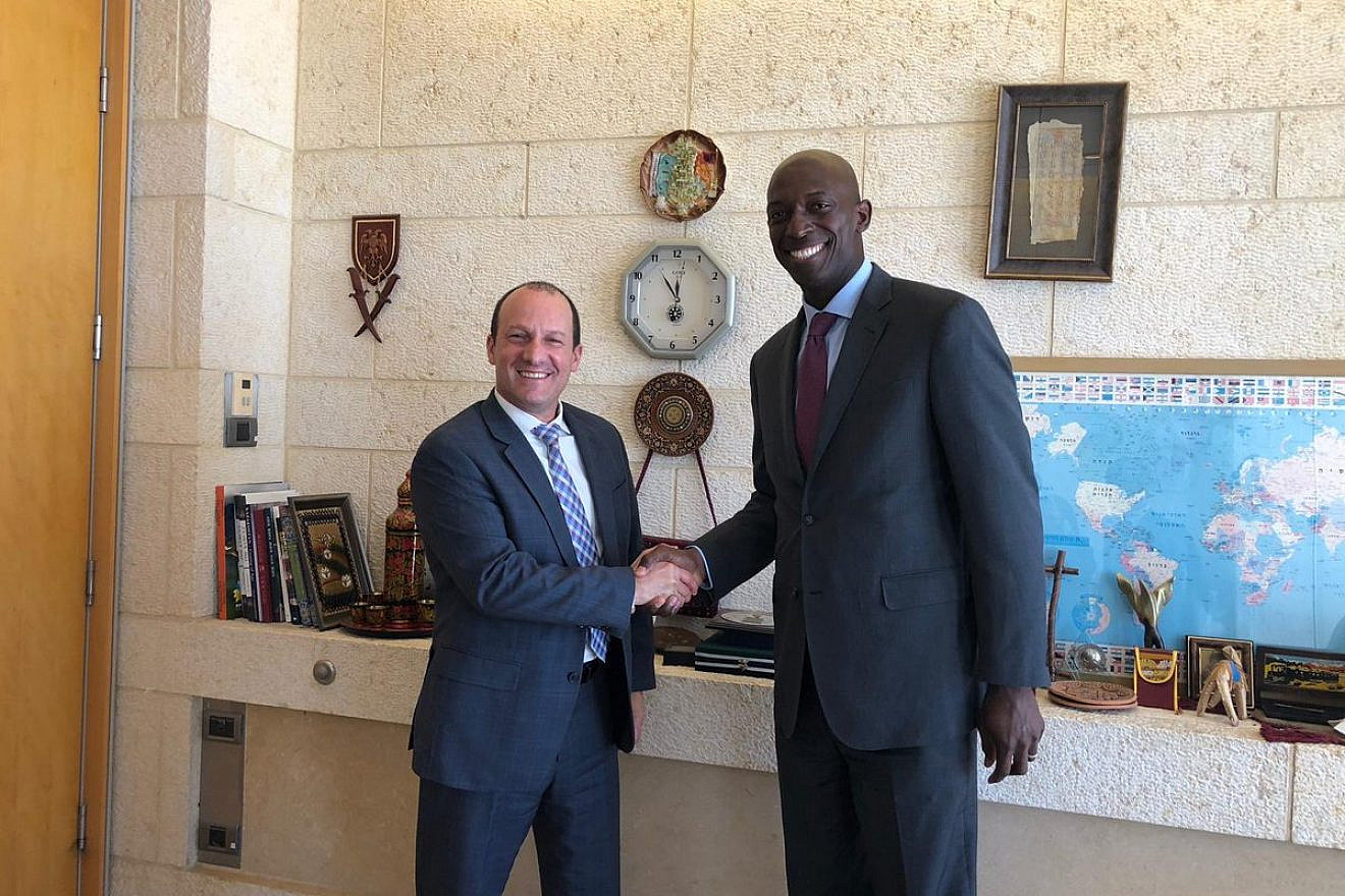 Wayne Messam with Reuven Azar, Israeli senior foreign-policy adviser to Israeli Prime Minister Benjamin Netanyahu. Credit: Messam via Twitter.