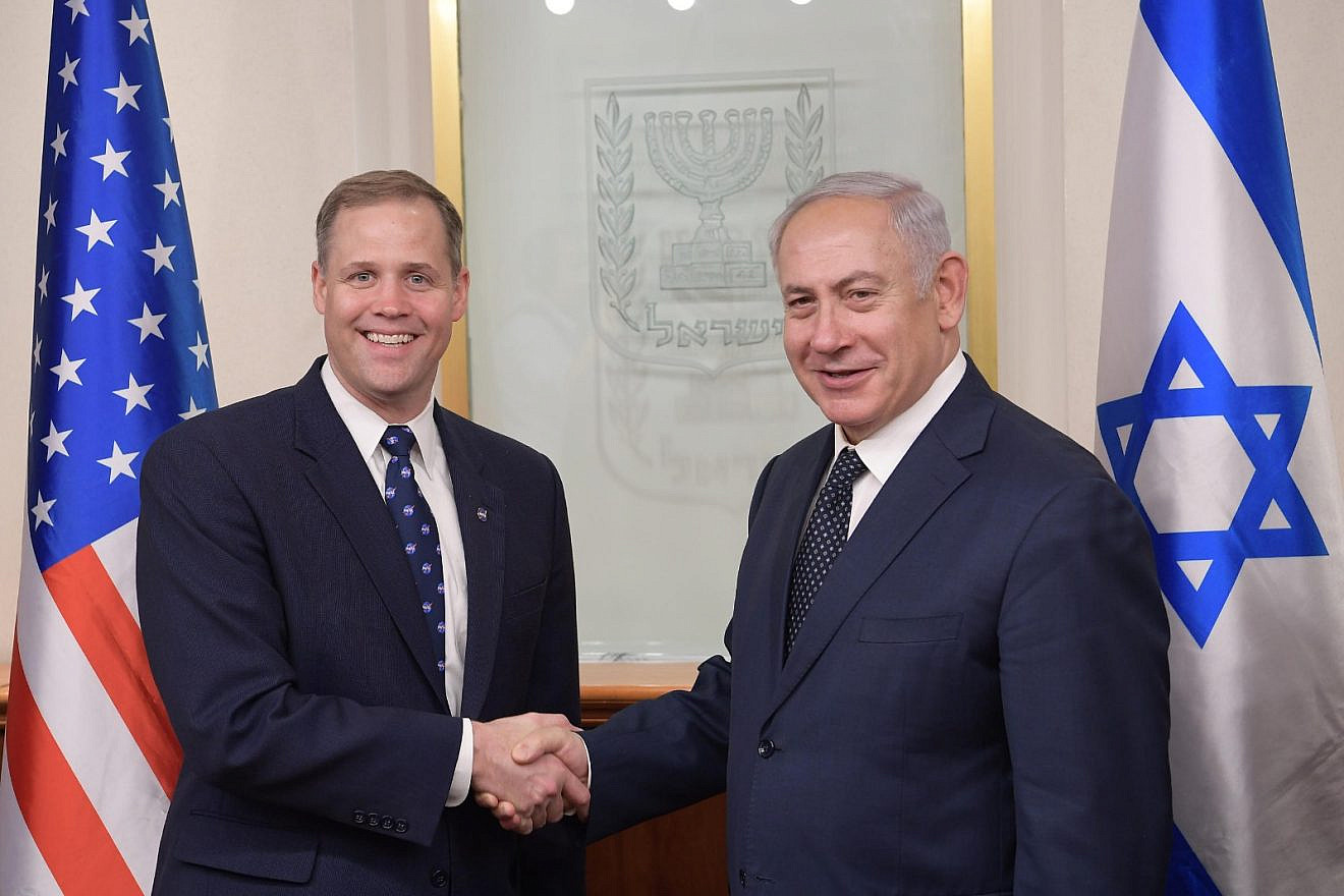NASA administrator Jim Bridenstine with Israeli Prime Minister Benjamin Netanyahu on July 12, 2018. Credit: Amos Ben-Gershom/GPO.