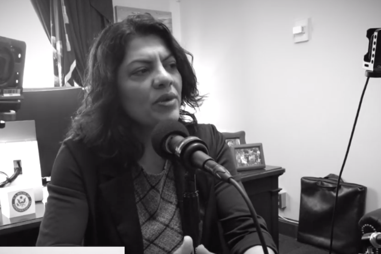Rep. Rashida Tlaib (D-Mich.) on Yahoo News’ Skullduggery podcast. Source: Screenshot.