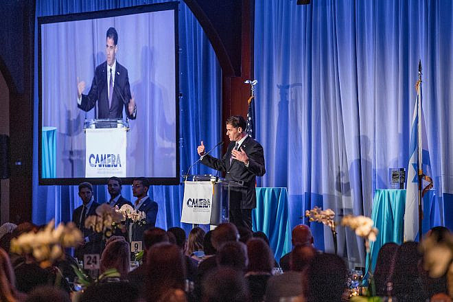 Israeli Ambassador to the United States Ron Dermer gives an address at the CAMERA gala event at Chelsea Piers in New York City on June 2, 2019. Photo by Billie Weiss/CAMERA.