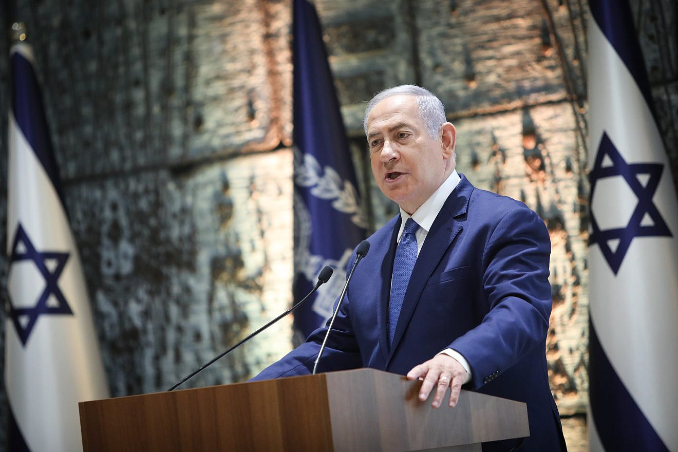 Israeli Prime Minister Benjamin Netanyahu speaks at a Jerusalem ceremony in memory of Israeli presidents and prime ministers who have passed away, June 17, 2019. Photo by Noam Revkin Fenton/Flash90.