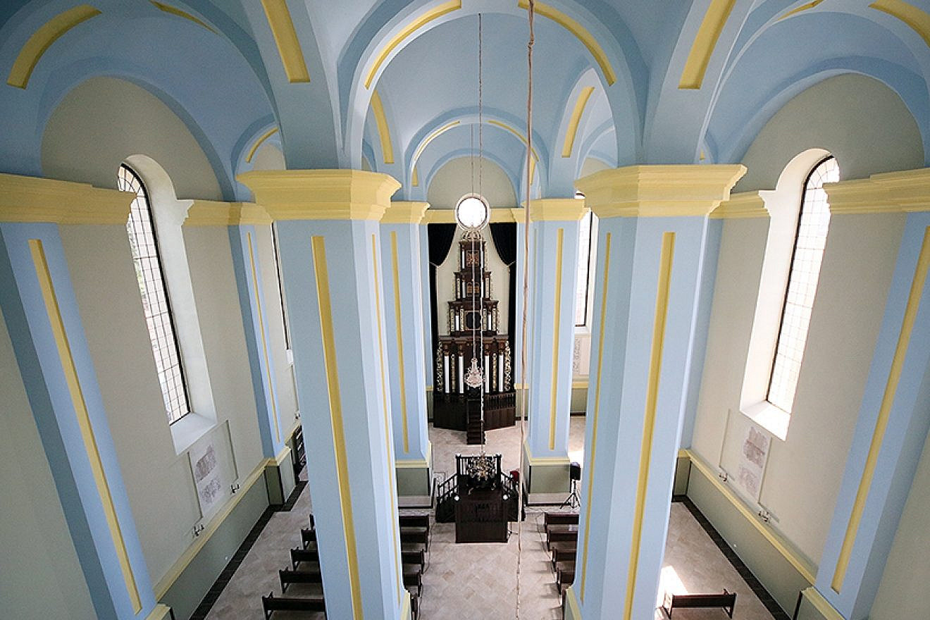 Interior of the newly restored Choral Synagogue in the Ukrainian town of Drohobych, July 3, 2019. Photo by Rephael Isaak Vilenskiy.