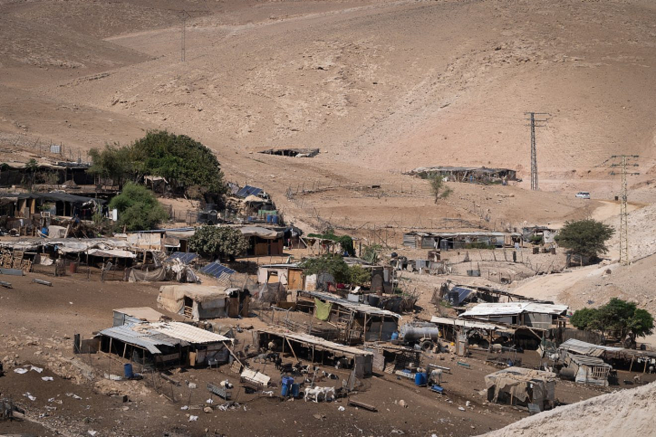 The Palestinian Bedouin village of Khan al-Ahmar, in Judea and Samaria, on Sept. 21, 2018. Photo by Yaniv Nadav/Flash90.