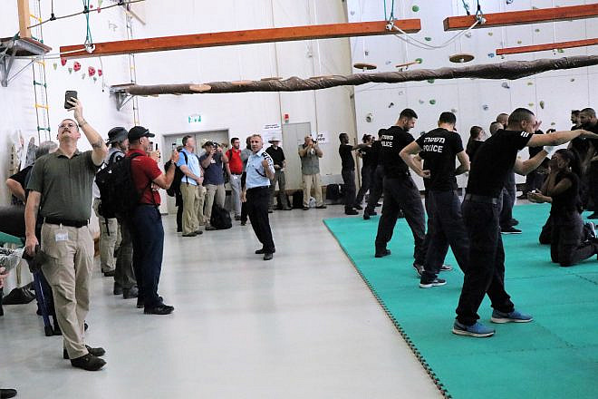 Delegates from the Georgia International Law Enforcement Exchange (GILEE) 27th annual peer-to-peer training program in partnership with Israel witness a police training session. Credit: GILLEE.