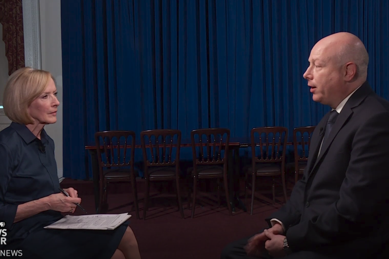 U.S. Middle East peace envoy Jason Greenblatt, in an interview with Judy Woodruff on "PBS NewsHour," broadcast on July 17, 2019. Source: Screenshot.