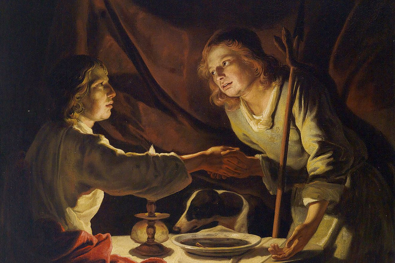 A 17th-century rendition of Jacob and Esau (right), the progenitor of the biblical Edomites. Credit: Wikimedia Commons.