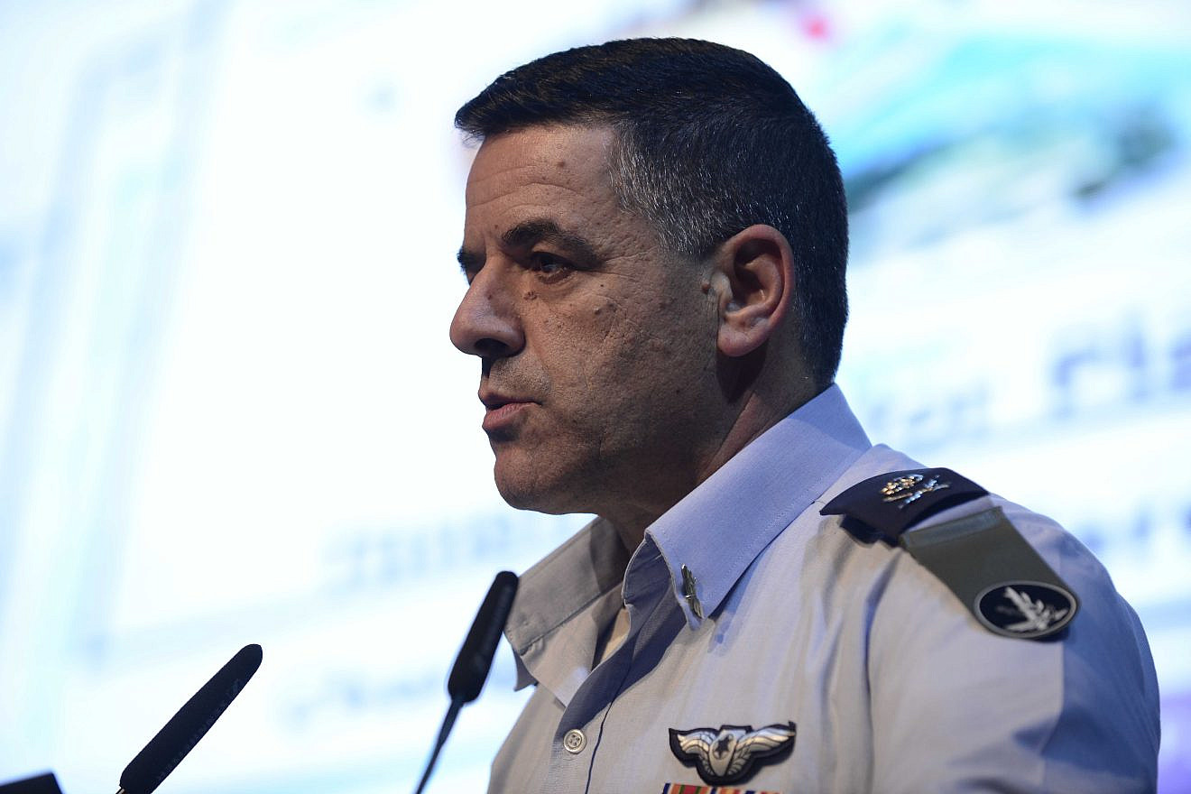 Israeli Air Force Commander Maj. Gen. Amikam Norkin speaking in 2017. Photo by Tomer Neuberg/Flash90.