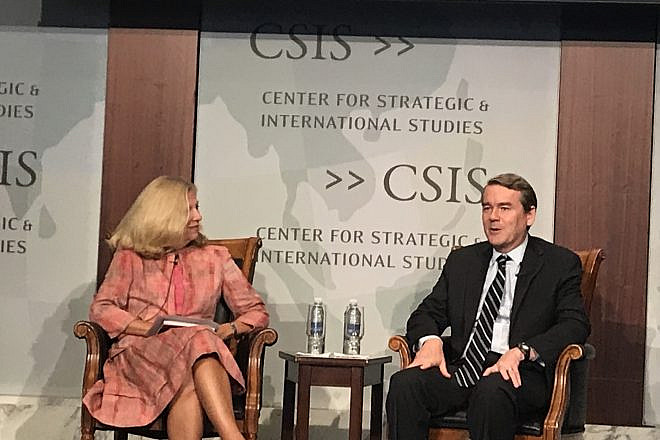 Sen. Michael Bennet (D-Colo.) talks about his latest book, “Dividing America: How Russia Hacked Social Media and Democracy,” at the Center for Strategic and International Studies in Washington, D.C., on Sept. 10, 2019. Credit: Jackson Richman/JNS.