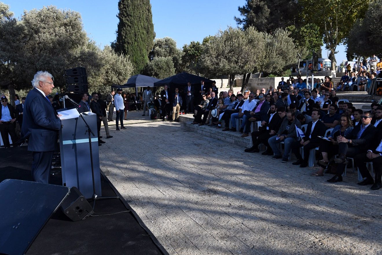 U.S. Ambassador to Israel David Friedman addressing members of Eagles' Wings, a nonprofit New York-based evangelical movement, which hosted a “Global Day of Prayer for the Peace of Jerusalem” on Oct. 6, 2019. Credit: Eagle's Wings.