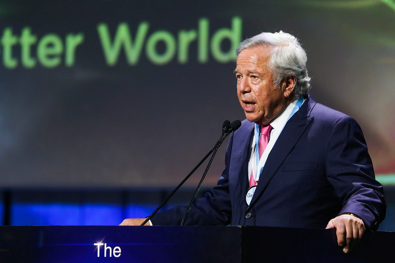 Robert Kraft, winner of the 2019 Genesis Prize, at the award ceremony in Jerusalem on June 20, 2019. Photo by Flash90.