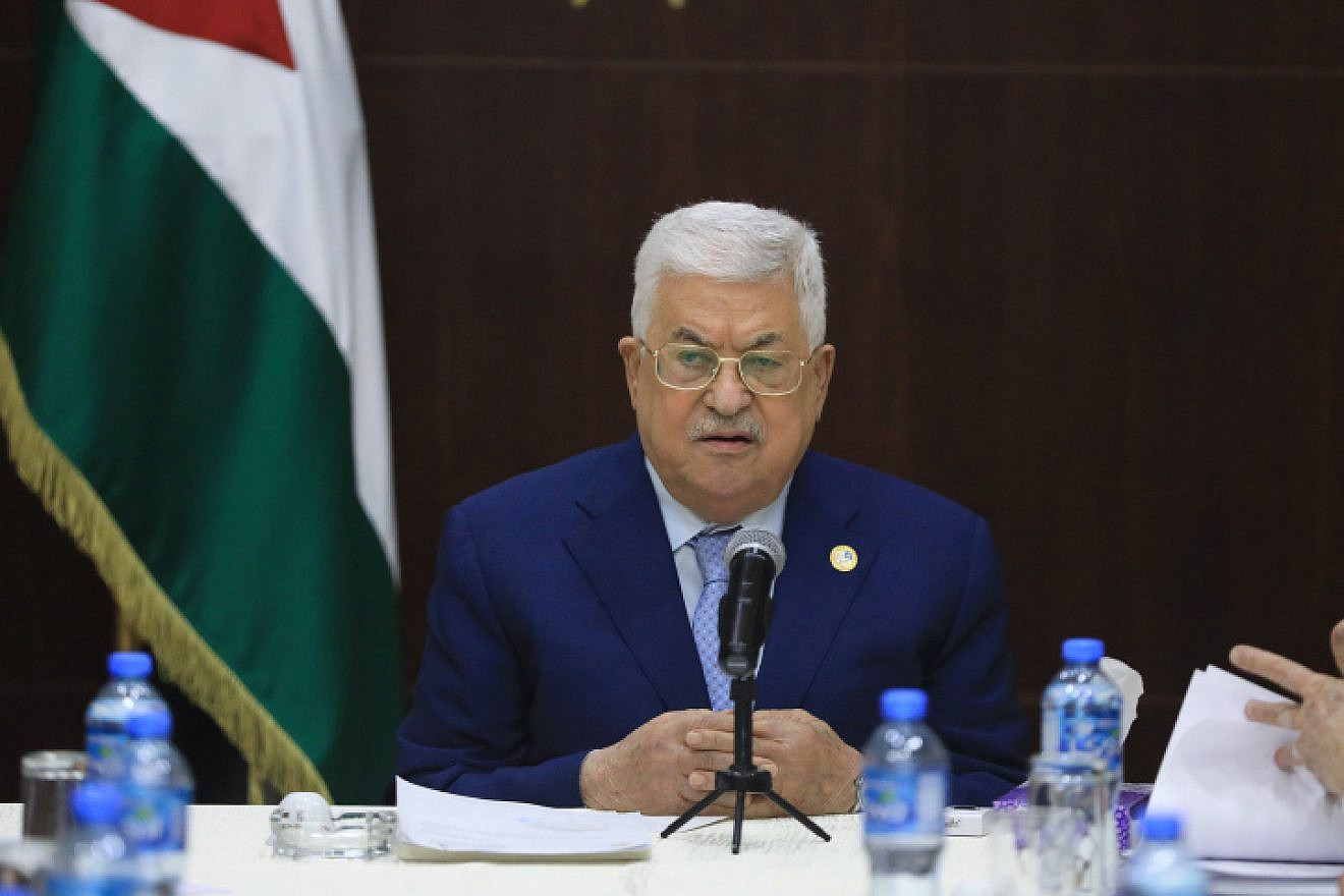 Palestinian Authority leader Mahmoud Abbas meets with members of the Executive Committee of the Palestine Liberation Organization in the West Bank city of Ramallah on Oct. 3, 2019. Photo by Flash90.