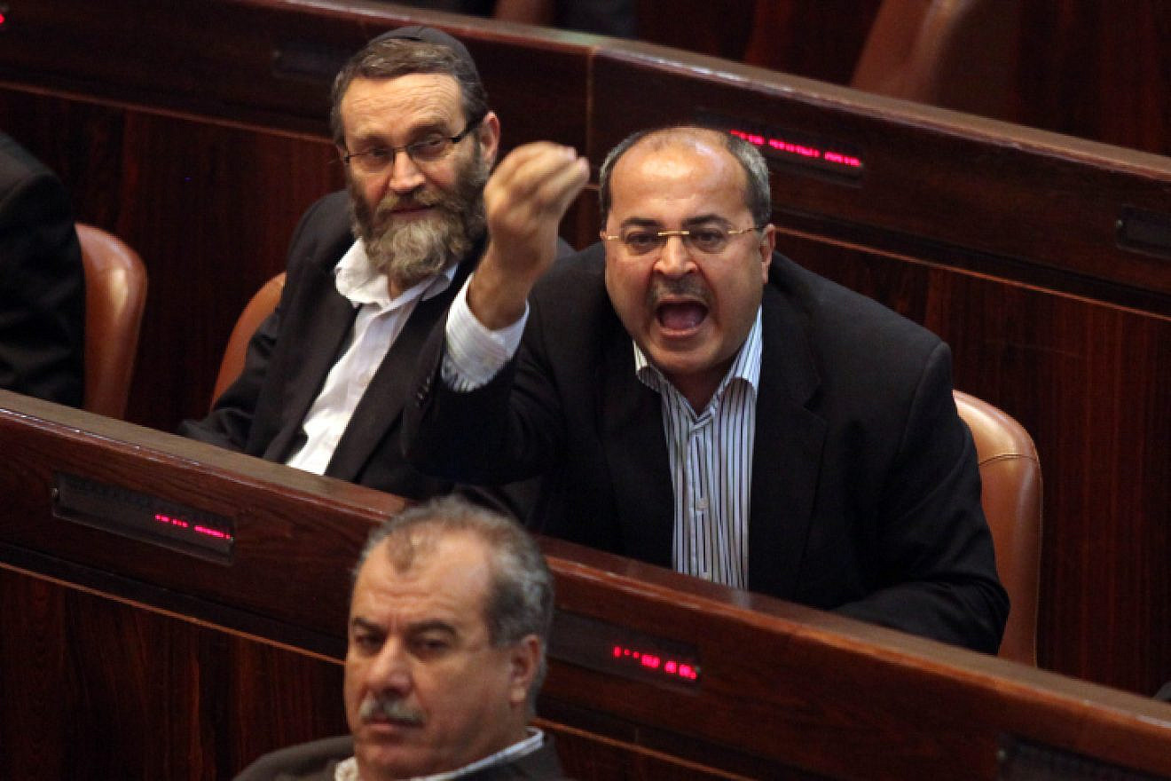 Knesset member Ahmad Tibi calling out during a parliamentary session in the Knesset in Jerusalem on March 22, 2011. Photo by Abir Sultan/Flash90.