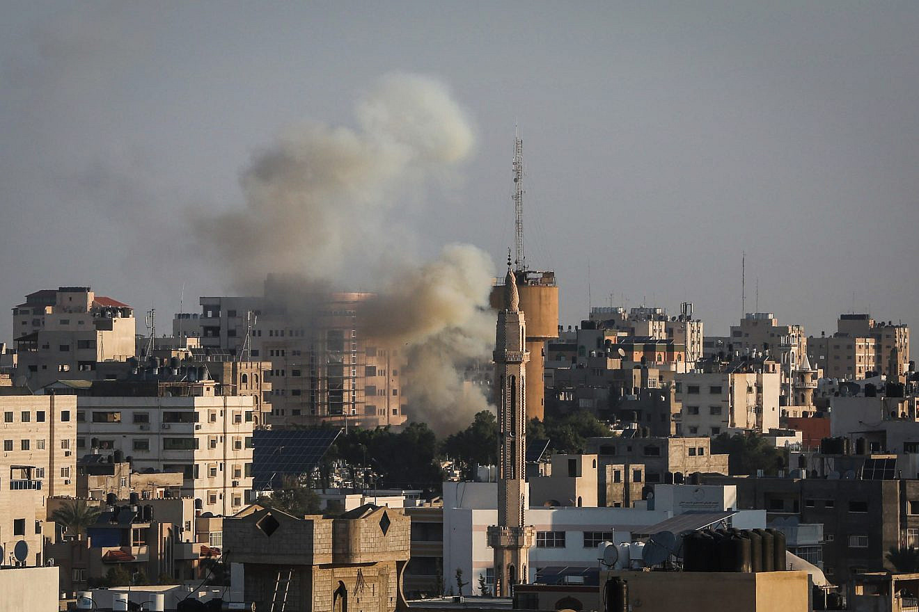 Rockets are fired from Gaza towards Israel following the targeted killing of Palestinian Islamic Jihad field commander Baha Abu al-Ata by Israel on Nov. 12, 2019. Photo by Hassan Jedi/Flash90.