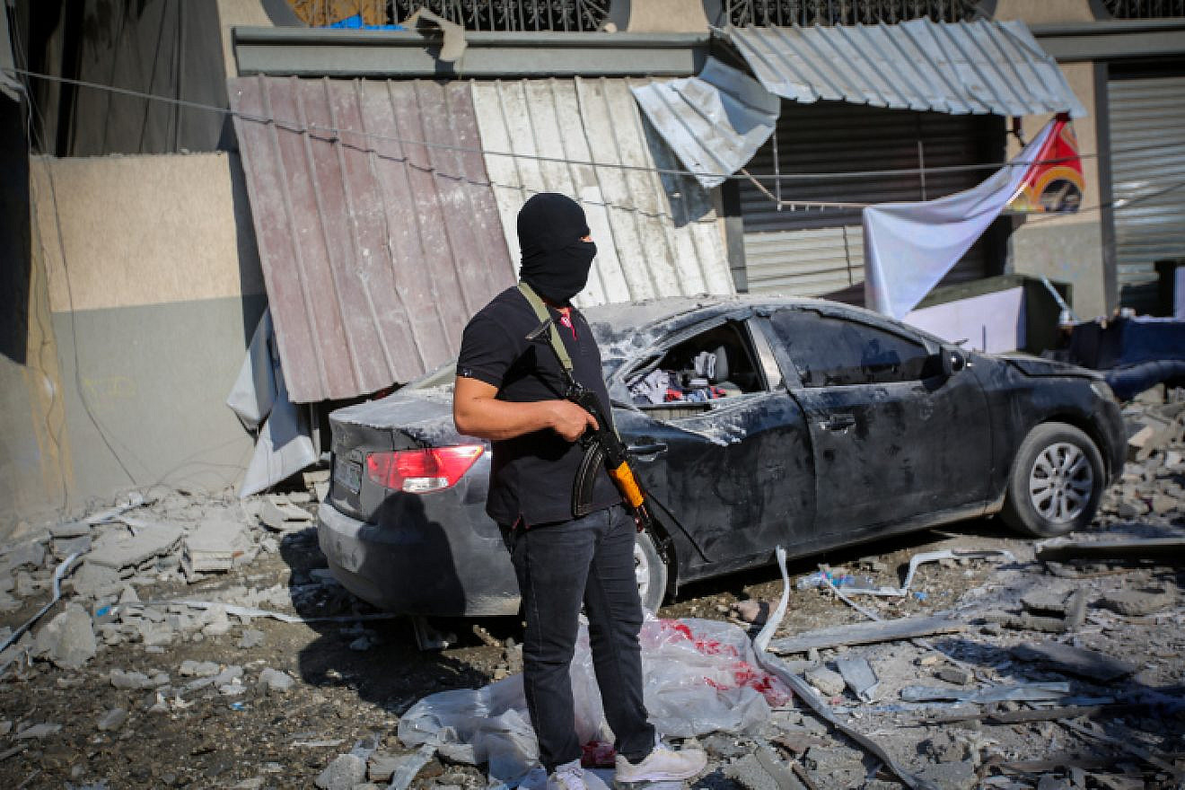 The home of Palestinian Islamic Jihad field commander Baha Abu al-Ata after it was hit overnight by an Israeli airstrike in Gaza City on Nov. 12, 2019. Photo by Hassan Jedi/Flash90.