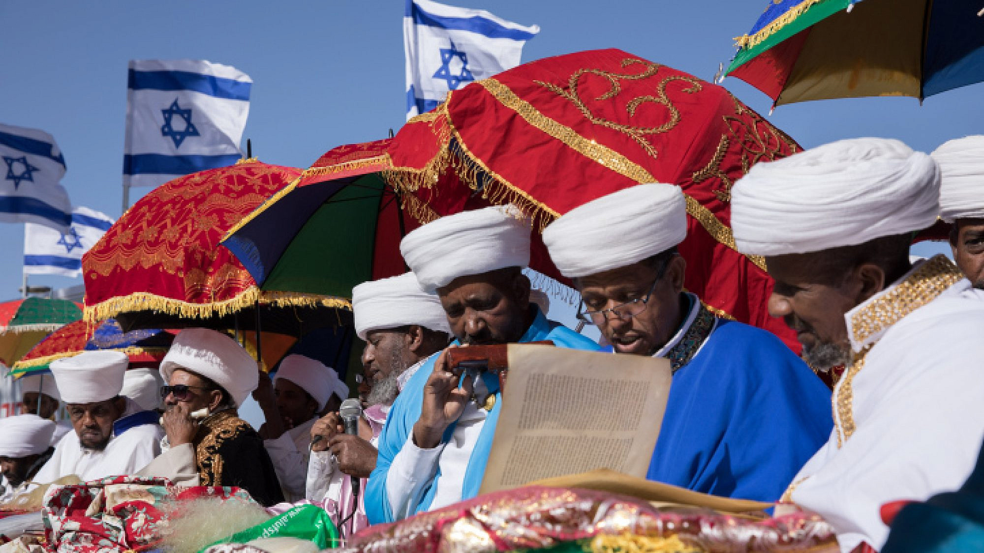 Thousands of Ethiopian Jews take part in a prayer of the Sigd holiday on the Armon Hanatziv Promenade overlooking Jerusalem on Nov. 27, 2019. Photo by Olivier Fitoussi/Flash90.