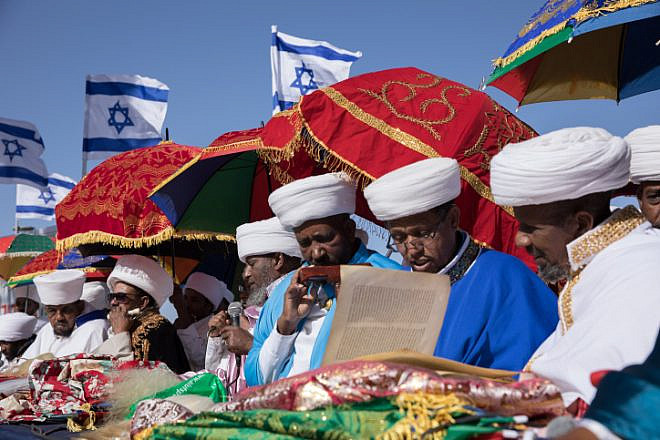 Thousands of Ethiopian Jews take part in a prayer of the Sigd holiday on the Armon Hanatziv Promenade overlooking Jerusalem on Nov. 27, 2019. Photo by Olivier Fitoussi/Flash90.