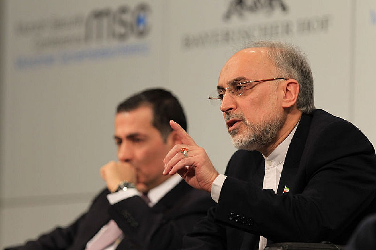 Then-Iranian Foreign Minister Ali Akbar Salehi (right) speaks during a panel discussion on Iran at the 49th Munich Security Conference, on Feb. 3, 2013. Credit: Florian Wüst via Wikimedia Commons.