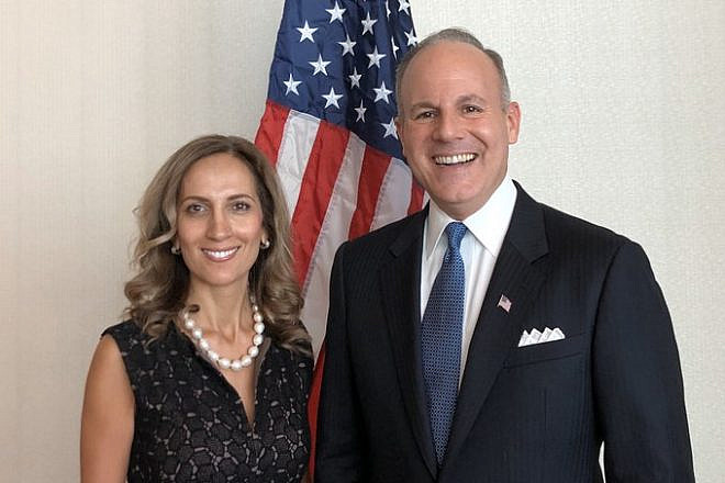 U.S. Deputy Special Envoy for Monitoring and Combating Anti-Semitism Ellie Cohanim, and U.S. Special Envoy for Monitoring and Combating Anti-Semitism Elan Carr. Credit: U.S. Envoy to Monitor and Combat Anti-Semitism/Twitter.