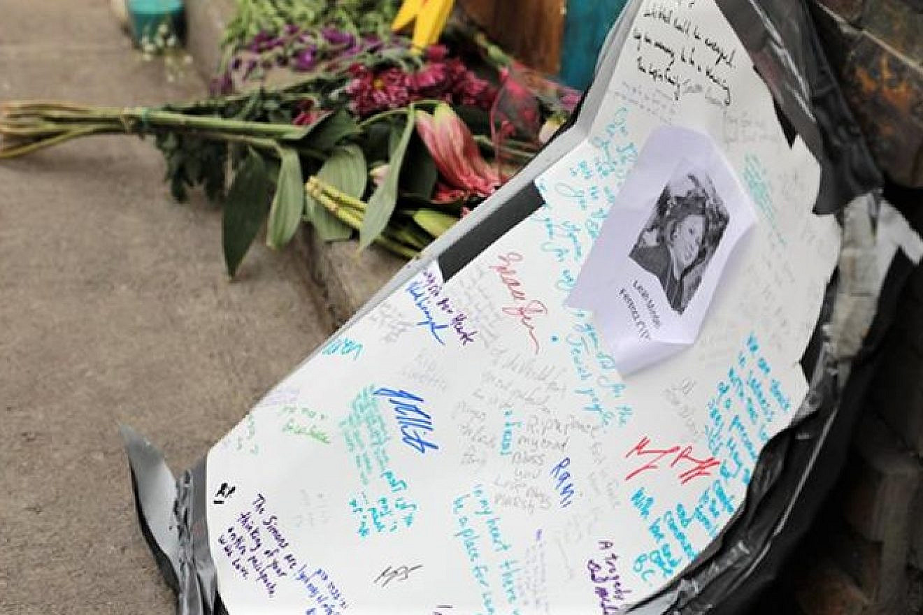 Condolence notes left outside the JC Kosher Supermarket in Jersey City, N.J., on Dec. 17, 2019. Credit: New Jersey Office of Attorney General.