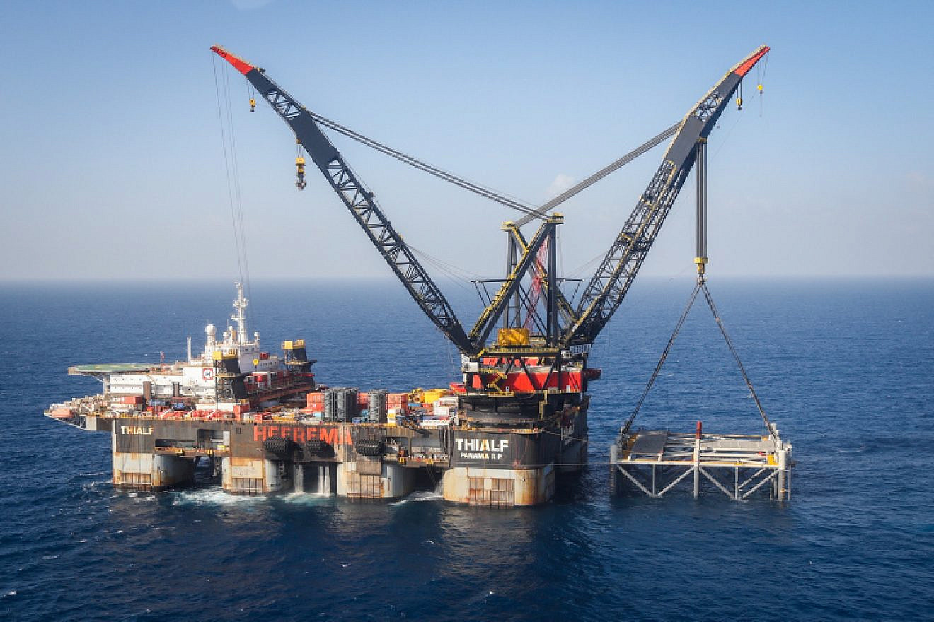 Israel's Leviathan gas-processing rig near the Israeli city of Caesarea, Jan. 31, 2019. Photo by Marc Israel Sellem/POOL.