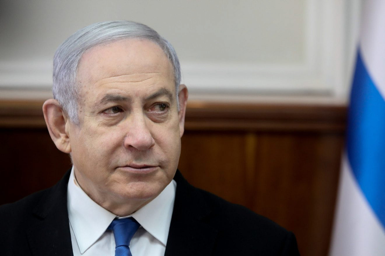 Israeli Prime Minister Benjamin Netanyahu leads the weekly Cabinet meeting, at the Prime Minister's Office in Jerusalem, on Dec. 1, 2019. Photo by Marc Israel Sellem/POOL.