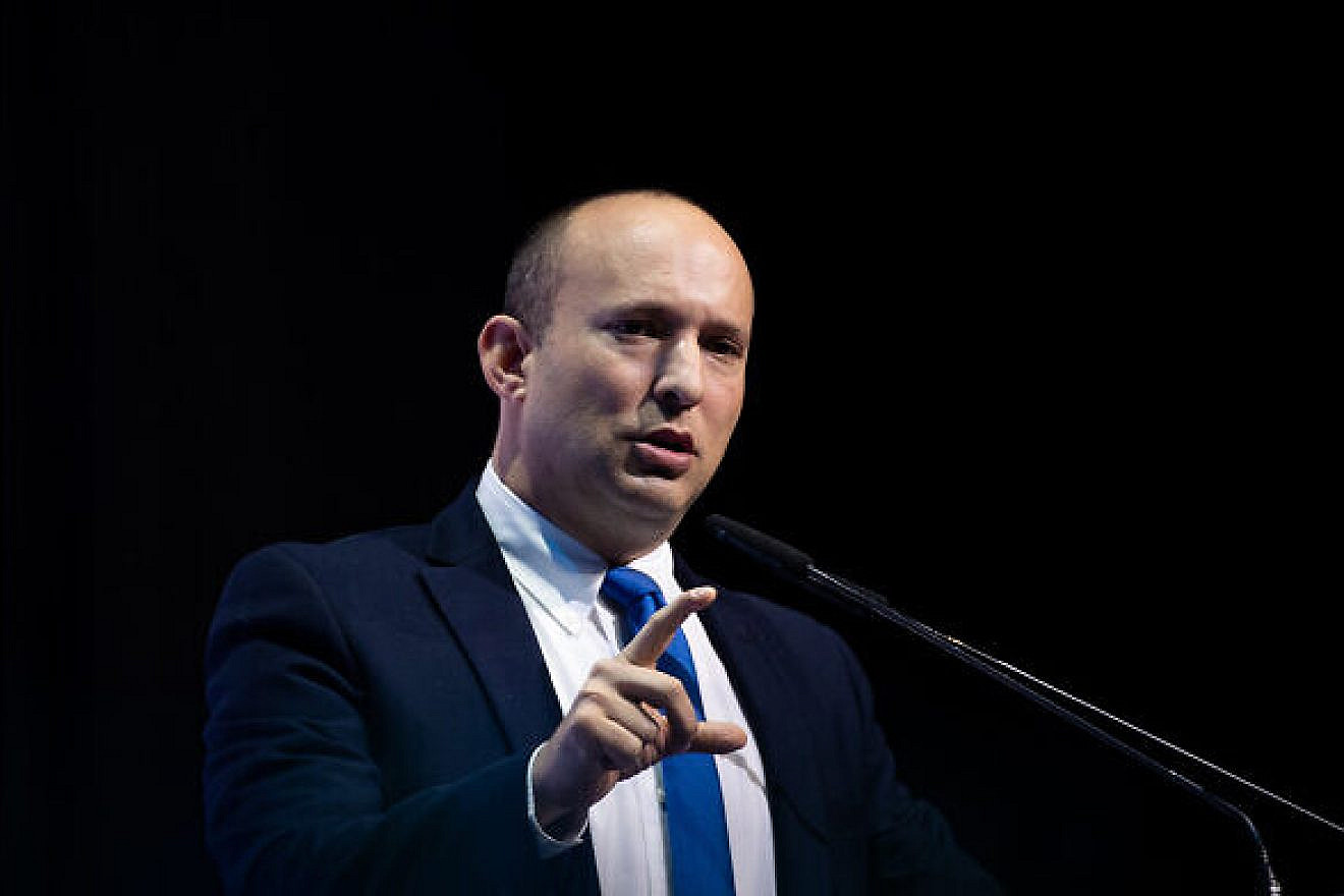 Israeli Defense Minister Naftali Bennett speaks at a conference at the International Convention Center in Jerusalem, Dec. 8, 2019. Photo by Yonatan Sindel/Flash90.