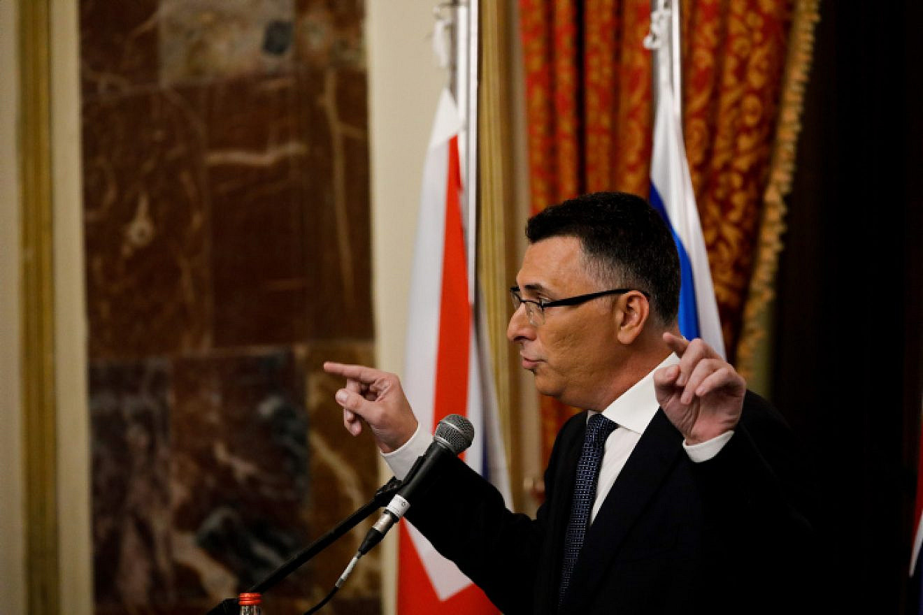 Likud Knesset member Gideon Sa'ar speaks during an International Institute for Strategic Leadership Dialogue conference, at the King David Hotel in Jerusalem, Dec. 15, 2019. Photo by Olivier Fitoussi/Flash90.