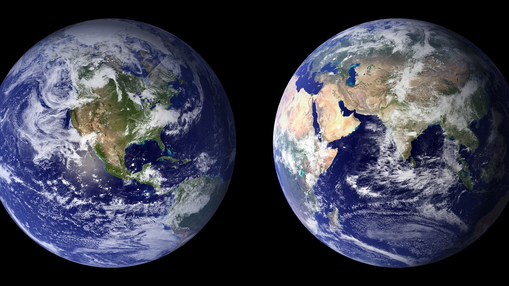 Some 70 percent of the Earth's surface is covered by ocean, the home to marine life. Credit: NASA via Wikimedia Commons.