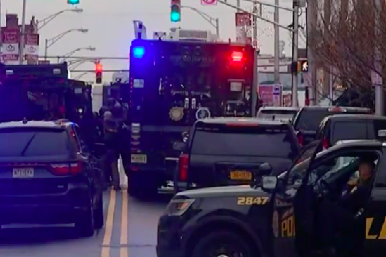 The scene near a kosher market in Jersey City, N.J., after a shooting on Dec. 10, 2019. Source: Screenshot.