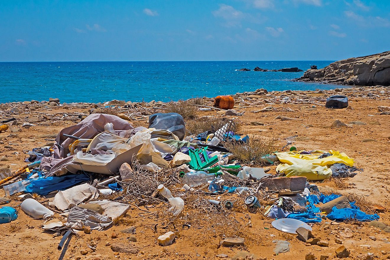 Garbage and plastic bottles on the beach. Credit: Pixabay.