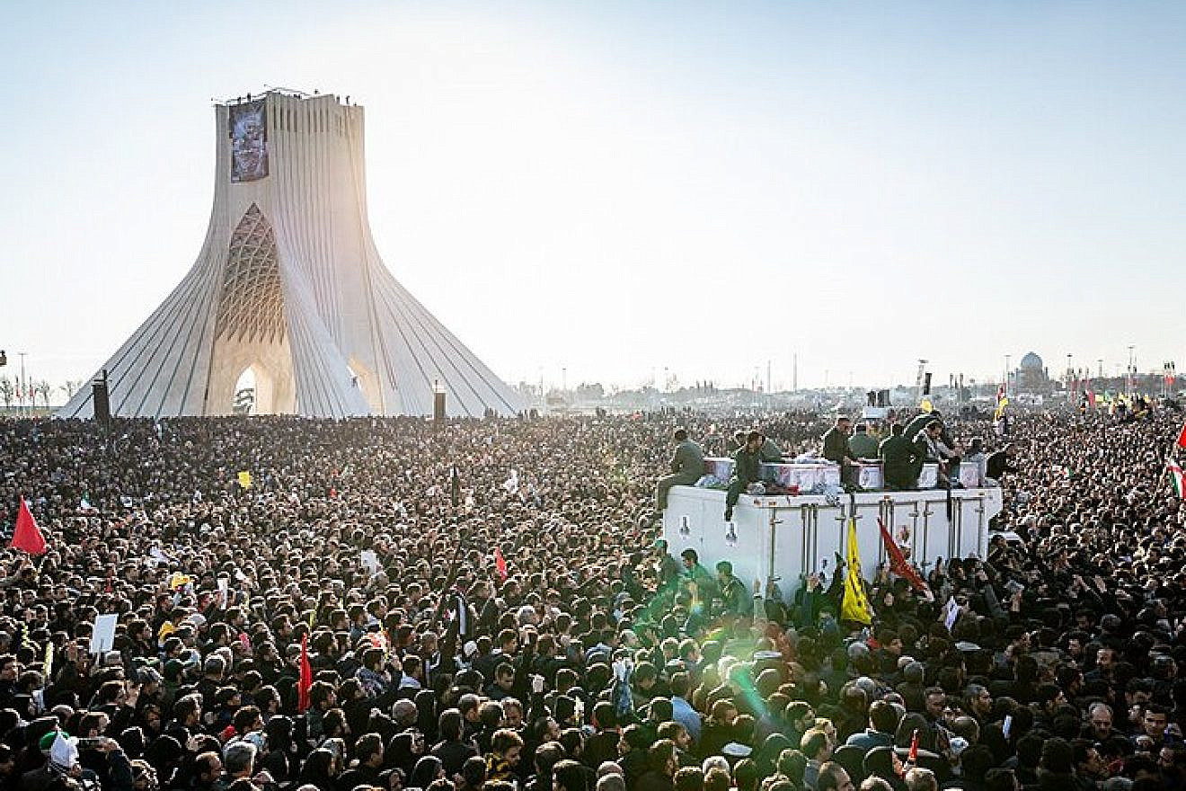 The funeral of Iran’s Islamic Revolutionary Guard Corps Quds’ Force commander Qassem Soleimani in Tehran on Jan. 6, 2020. Credit: Maryam Kamyab, Mohammad Mohsenifar via Wikimedia Commons.