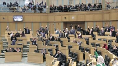 The Jordanian parliament approves a bill to ban the import of natural gas from Israel, Jan. 19, 2020. Source: Jordanian parliament via Facebook.