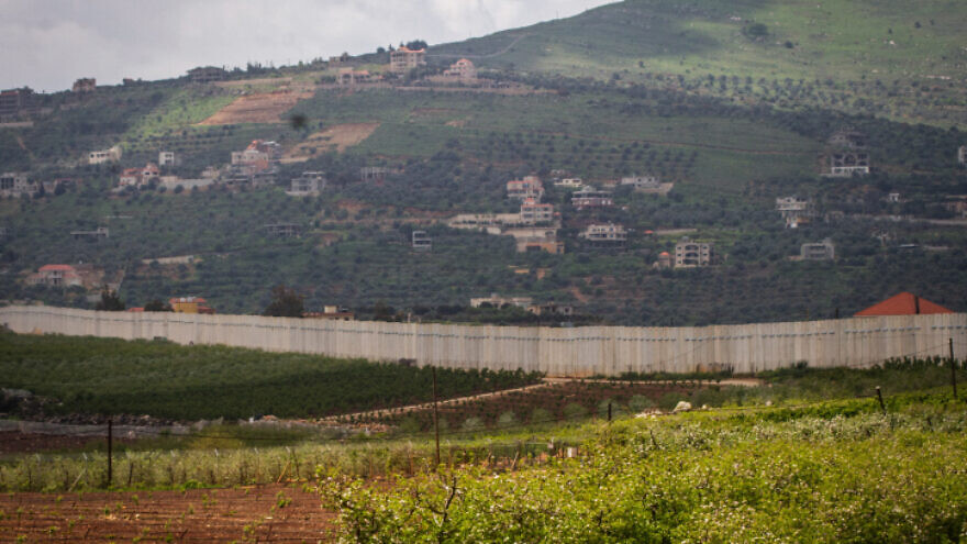 A view of the border fence between Israel and Lebanon as seen from the Northern Israeli town of Metula, on April 20, 2019. Photo by Flash90.