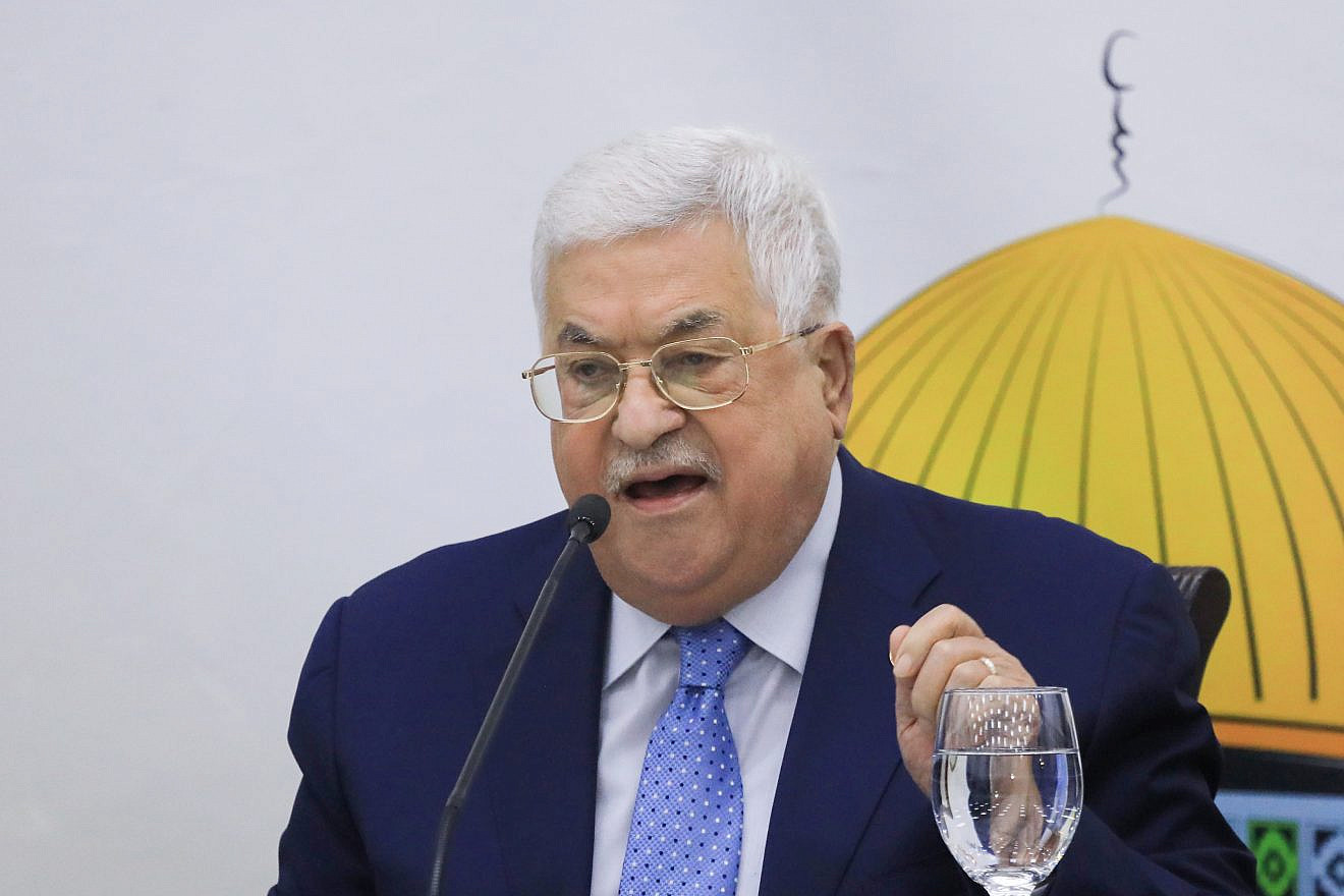 Palestinian Authority leader Mahmoud Abbas makes a statement as he attends the Revolutionary Council Meeting of Fatah Movement at the Palestinian Presidential Office in Ramallah on Dec. 18, 2019. Photo by Flash90.