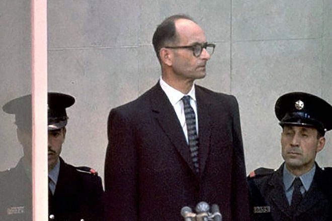 Nazi war criminal Adolf Eichmann at his trial in Jerusalem, 1961. Credit: Israel Government Press Office.