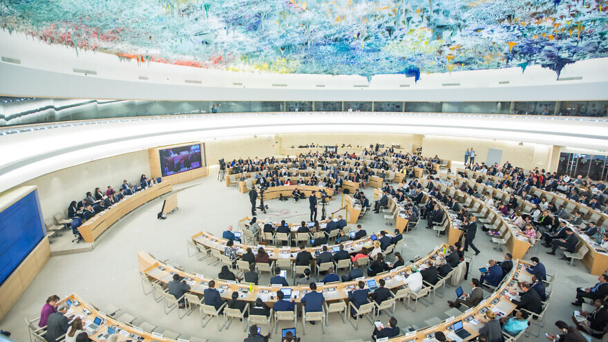 A view of the U.N. Human Rights Council special session on “the deteriorating human-rights situation in the occupied Palestinian territory, including East Jerusalem,” May 2018. Photo by Elma Okic/U.N.