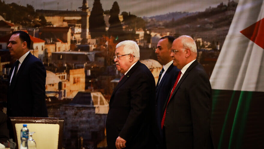 Palestinian Authority leader Mahmoud Abbas delivers a speech on the Middle East peace plan at P.A. headquarters in Ramallah, Jan. 28, 2020. Photo by Flash90.