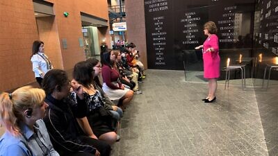 Ojibwe Charter School on a tour of the Holocaust Memorial Center in Farmington Hills. Mich. Credit: Holocaust Memorial Center.