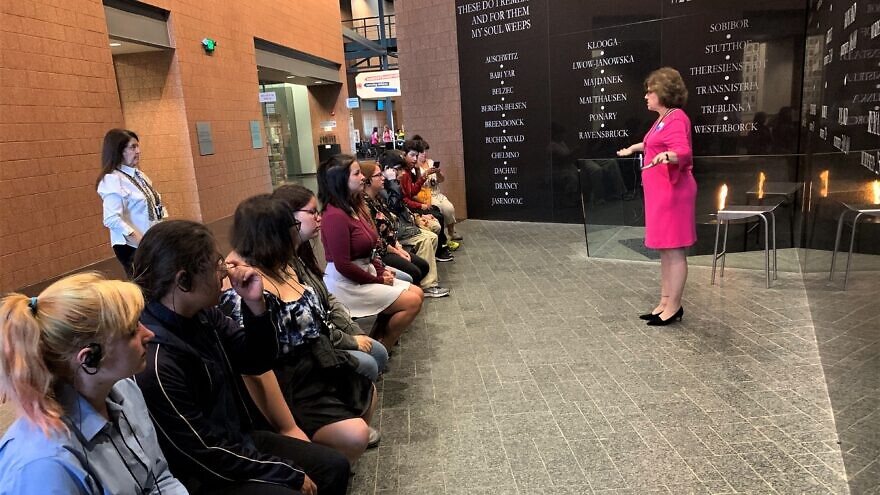 Ojibwe Charter School on a tour of the Holocaust Memorial Center in Farmington Hills. Mich. Credit: Holocaust Memorial Center.