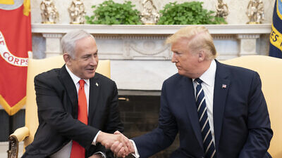 U.S. President Donald Trump and Israeli Prime Minister Benjamin Netanyahu during a bilateral meeting at the White House on Jan. 27, 2020. Credit: Official White House Photo by Shealah Craighead.