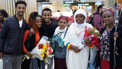 Ethiopian Jewish immigrants on a flight from Addis Ababa, sponsored by the International Christian Embassy Jerusalem, arrive in Israel in late February 2020. Credit: The Jewish Agency for Israel.