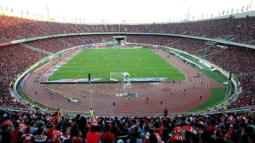 Fans at Azadi Stadium in Tehran, Jan. 26, 2018. Credit: Hosseini, Zohrvand, Ashtari/Tasnim via Wikimedia Commons.