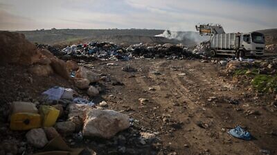 Mounds of garbage disposed of outside the Palestinian village of Rammon on Dec. 8, 2014. Photo by Hadas Parush/Flash90.